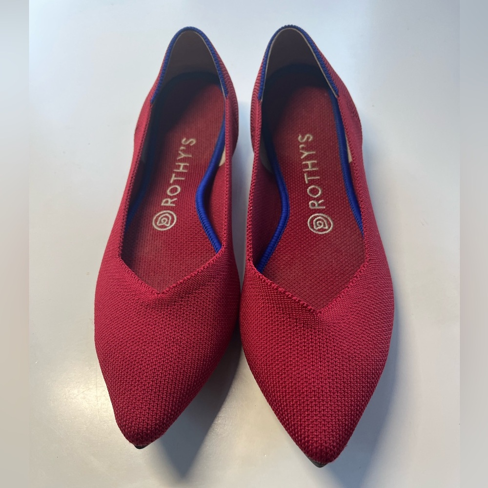 Rothy's Vibrant Red Pointed Flats